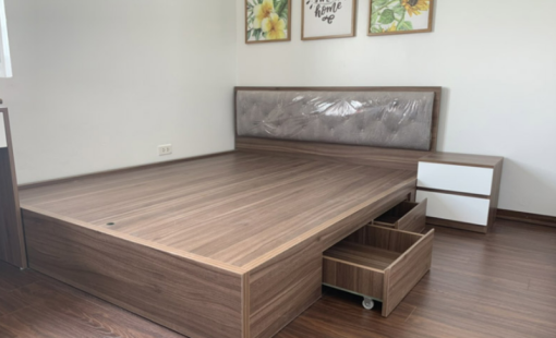 Thi công giường – tủ bằng gỗ MDF cốt xanh chống ẩm – Đẹp bền, sang trọng, hiện đại 4